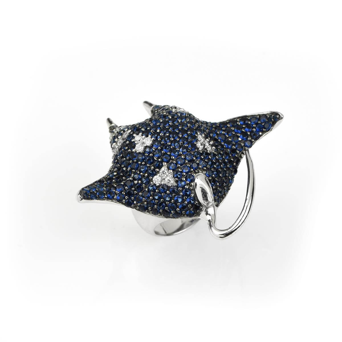 Blue Stingray Statement Ring