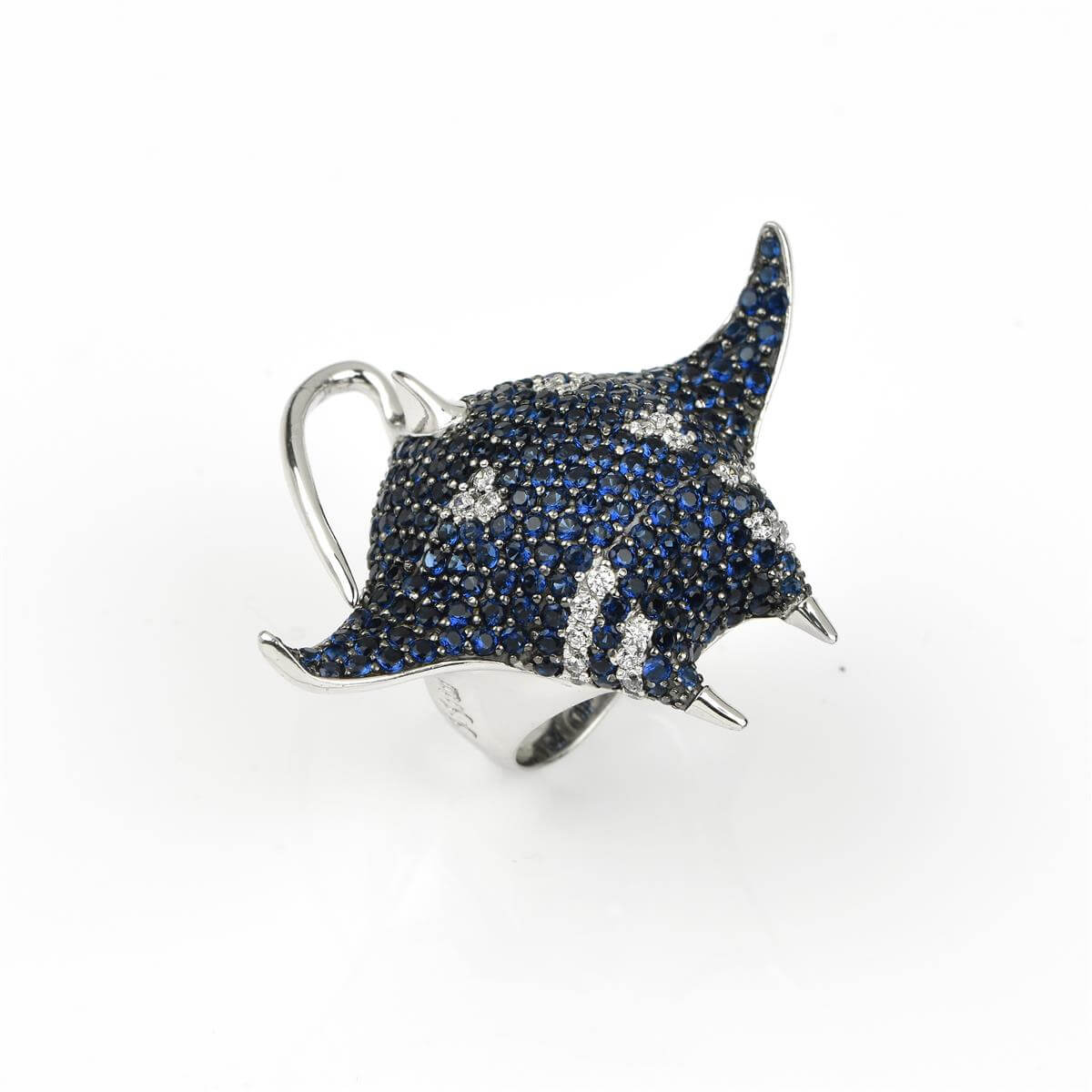 Blue Stingray Statement Ring
