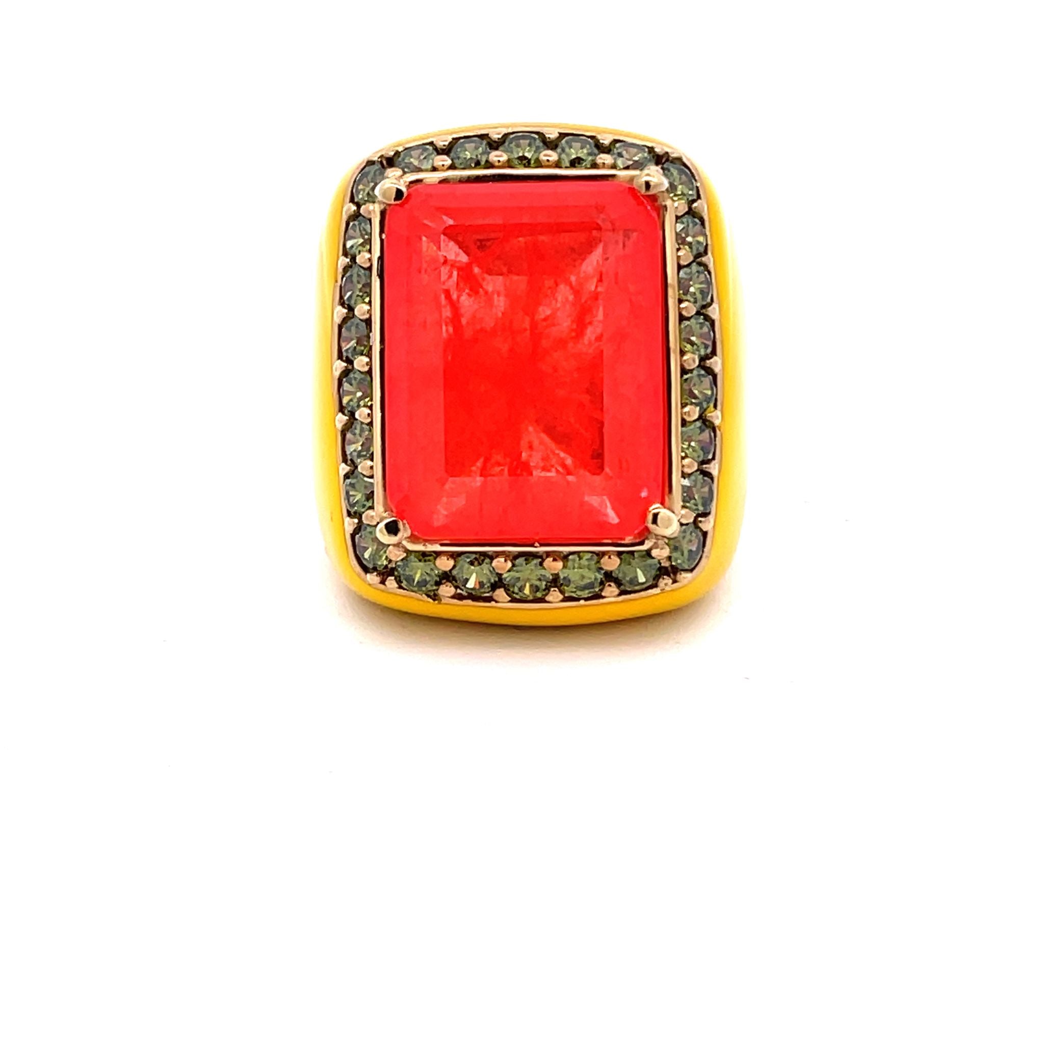 Top view of ANNICK statement ring shown from top