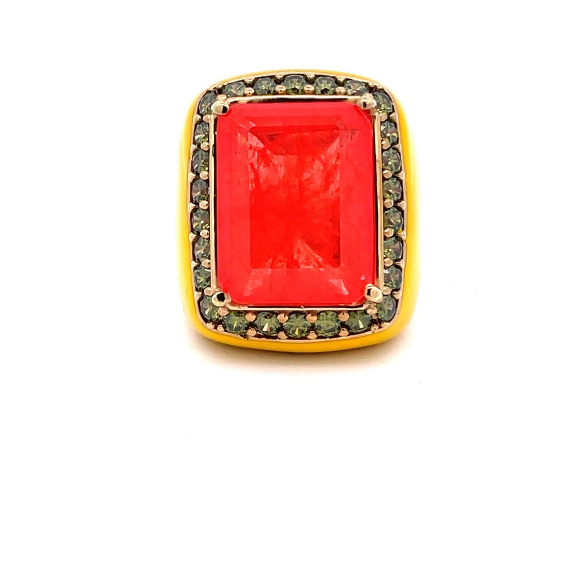 Top view of ANNICK statement ring shown from top