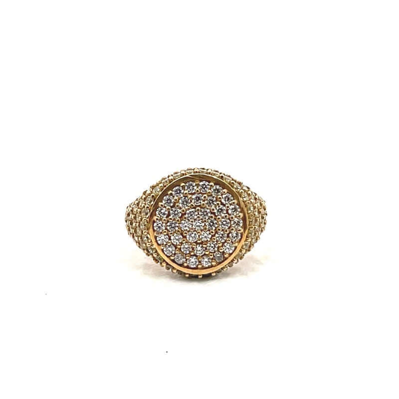Yellow gold plated pavé pinky ring with champagne zirconias — GRACE CHAMPAGNE from the Mariquita collection by Giadan for Le.Paul Jewelgarden