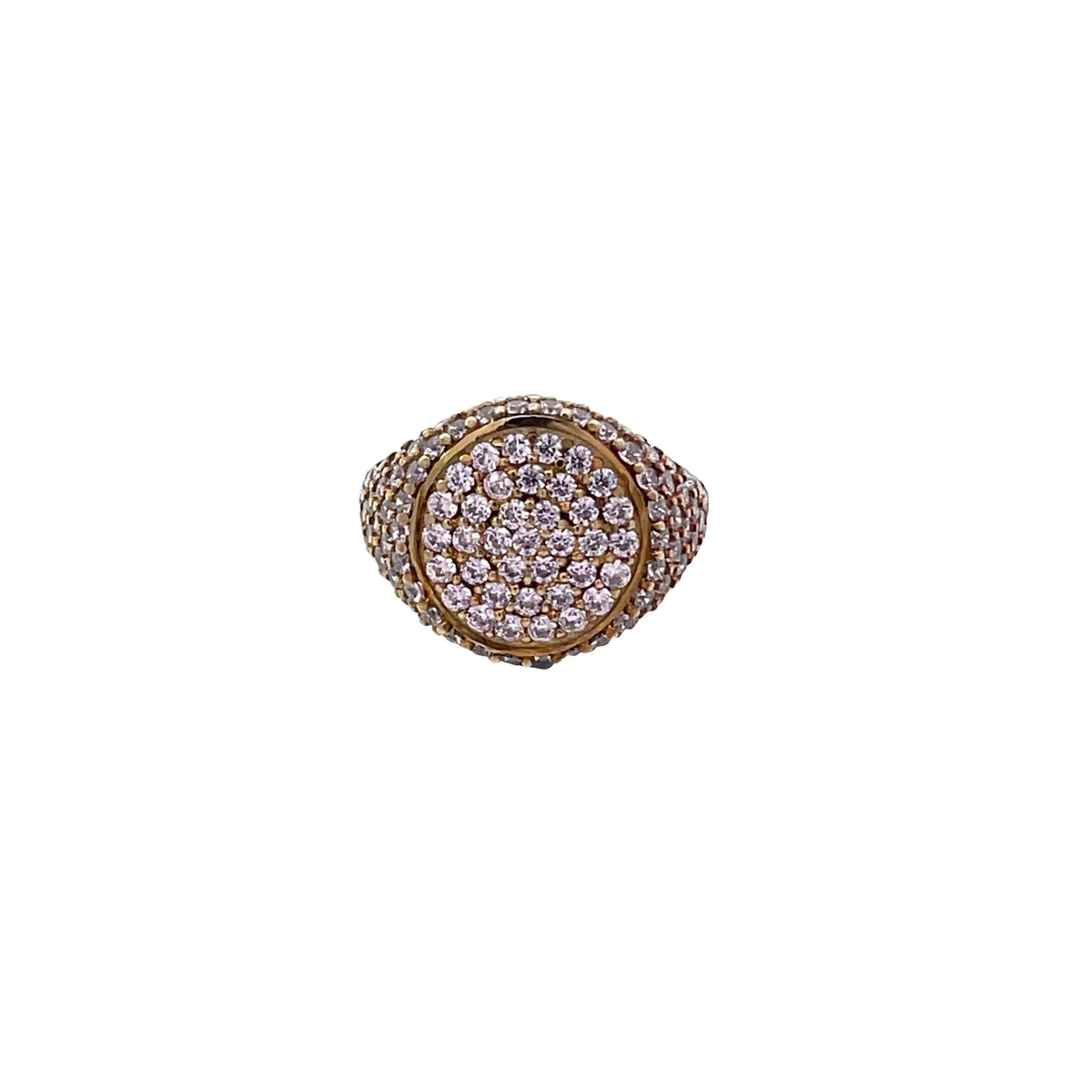 Yellow gold plated pavé pinky ring with light pink zirconias — GRACE LIGHT PINK by Giadan for Le.Paul Jewelgarden