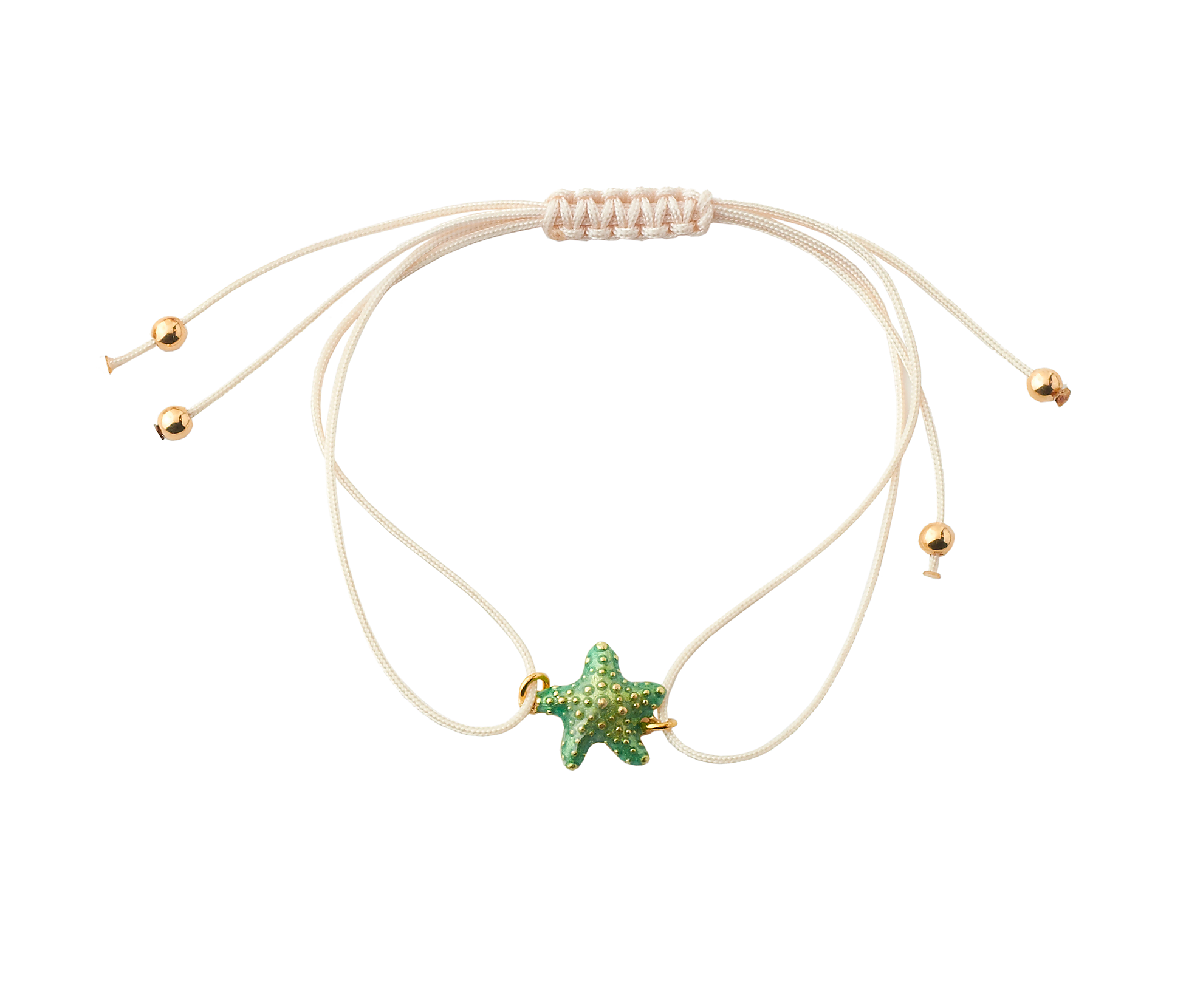Starfish Cord Bracelet (green)