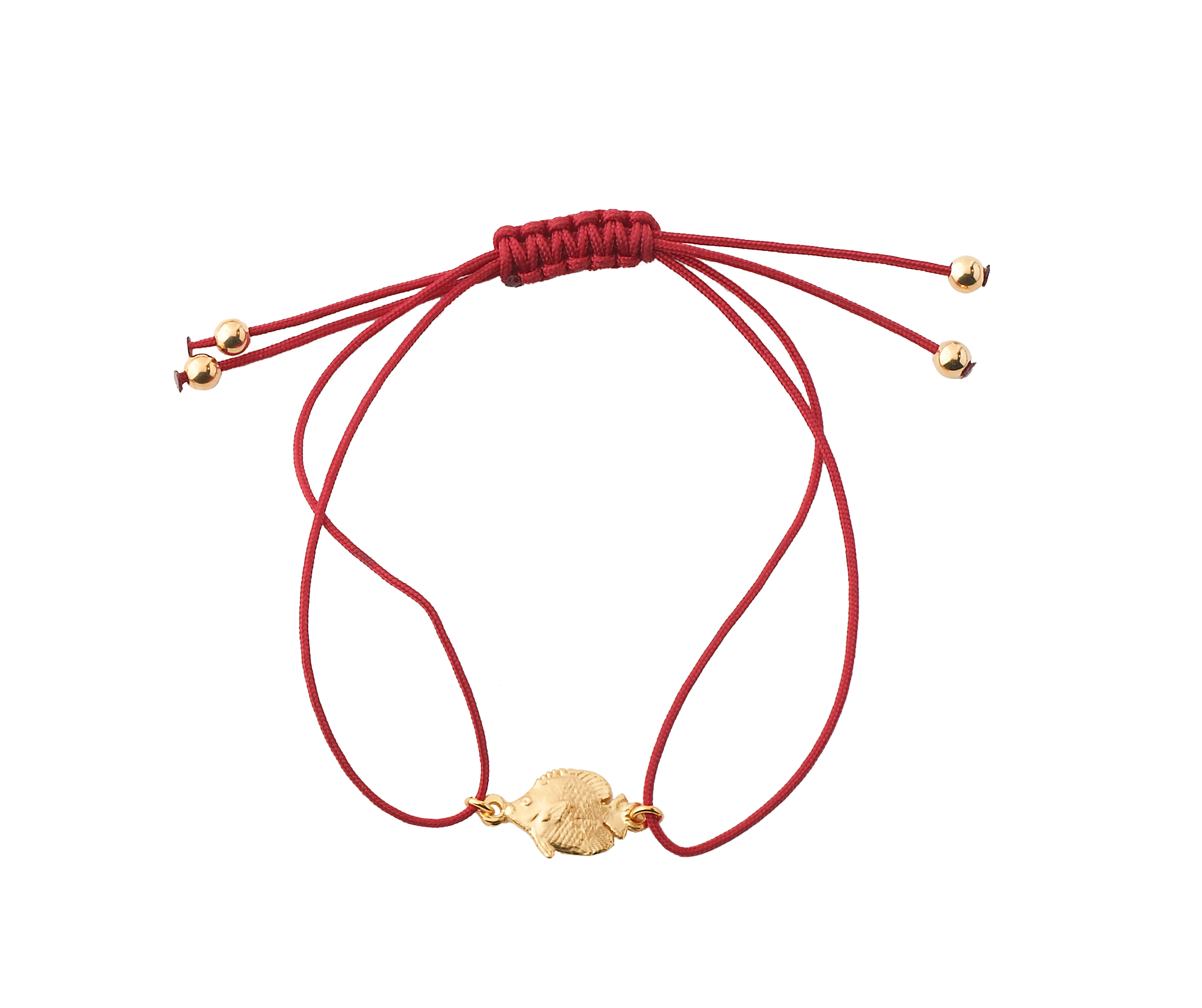 Gold Plated Fish Red Cord Bracelet