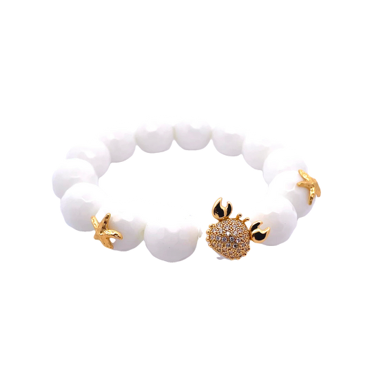 Gold Crab & Starfish Bead Bracelet