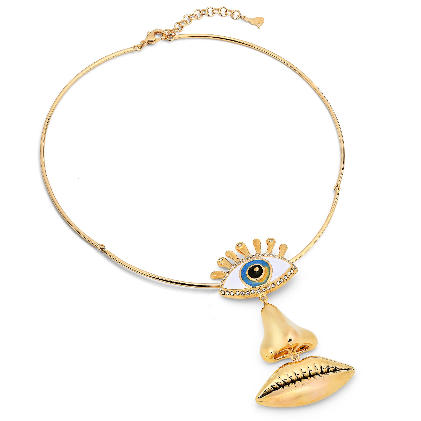 ALL SEEING FACE red-gold lips Pendant