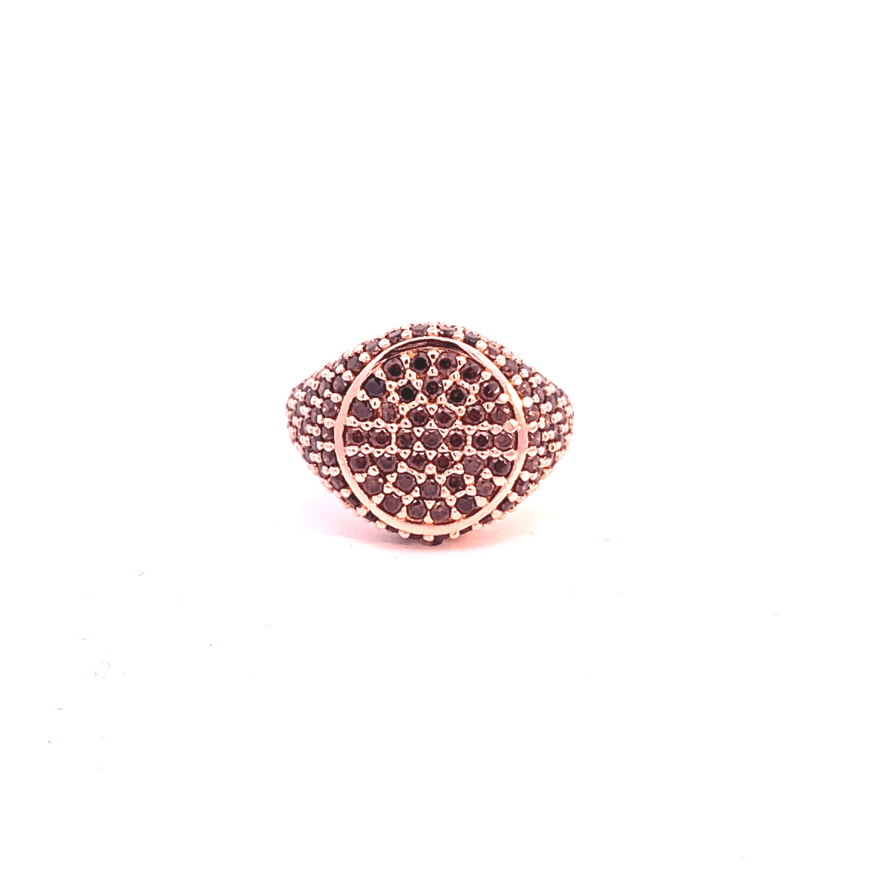 Rose gold plated pavé pinky statement ring with brown zirconias — GRACE BROWN by Giadan for Le.Paul Jewelgarden
