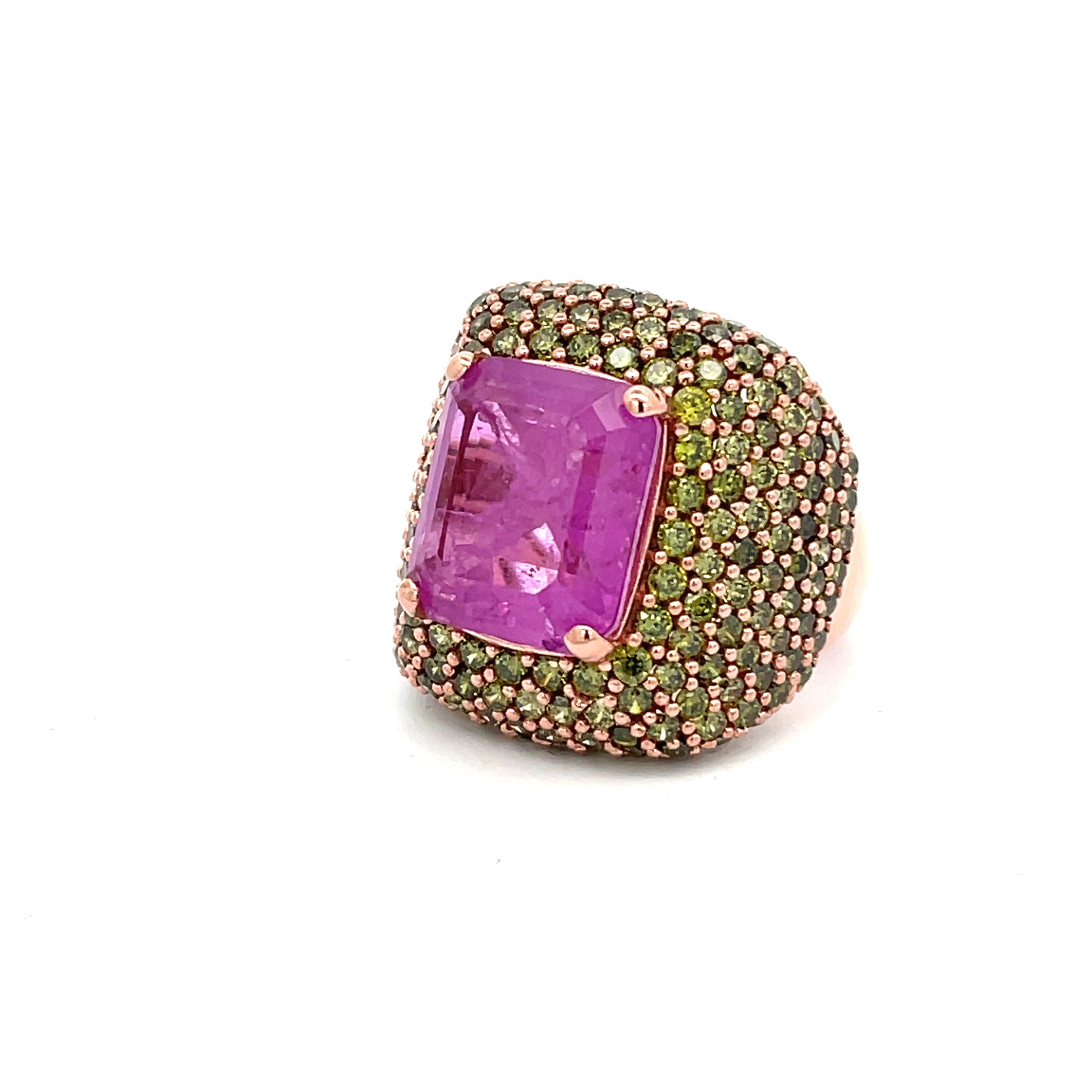 Harry cocktail ring angled view showing 22mm width and stone detail