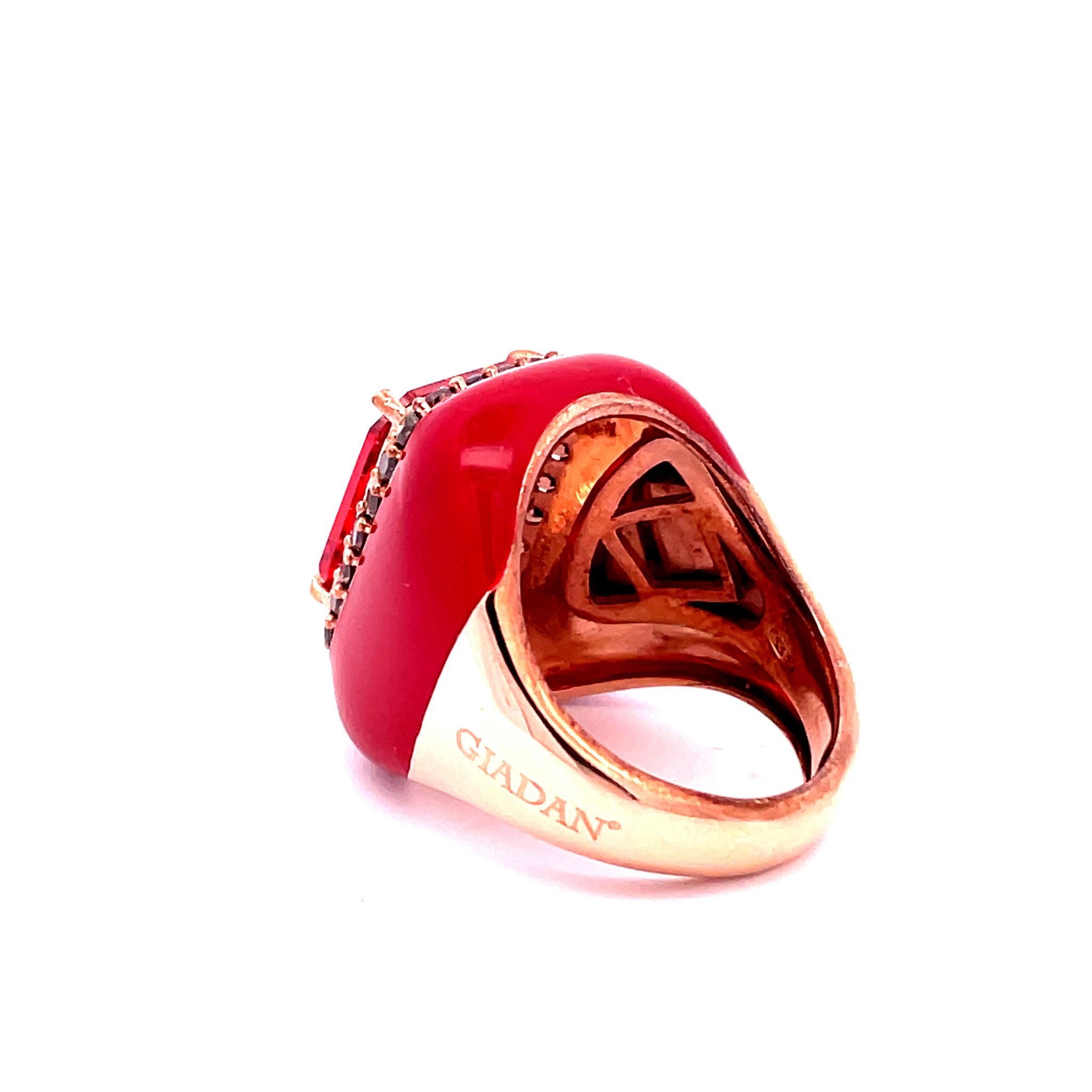 RUBY statement ring back view with internal size adjuster