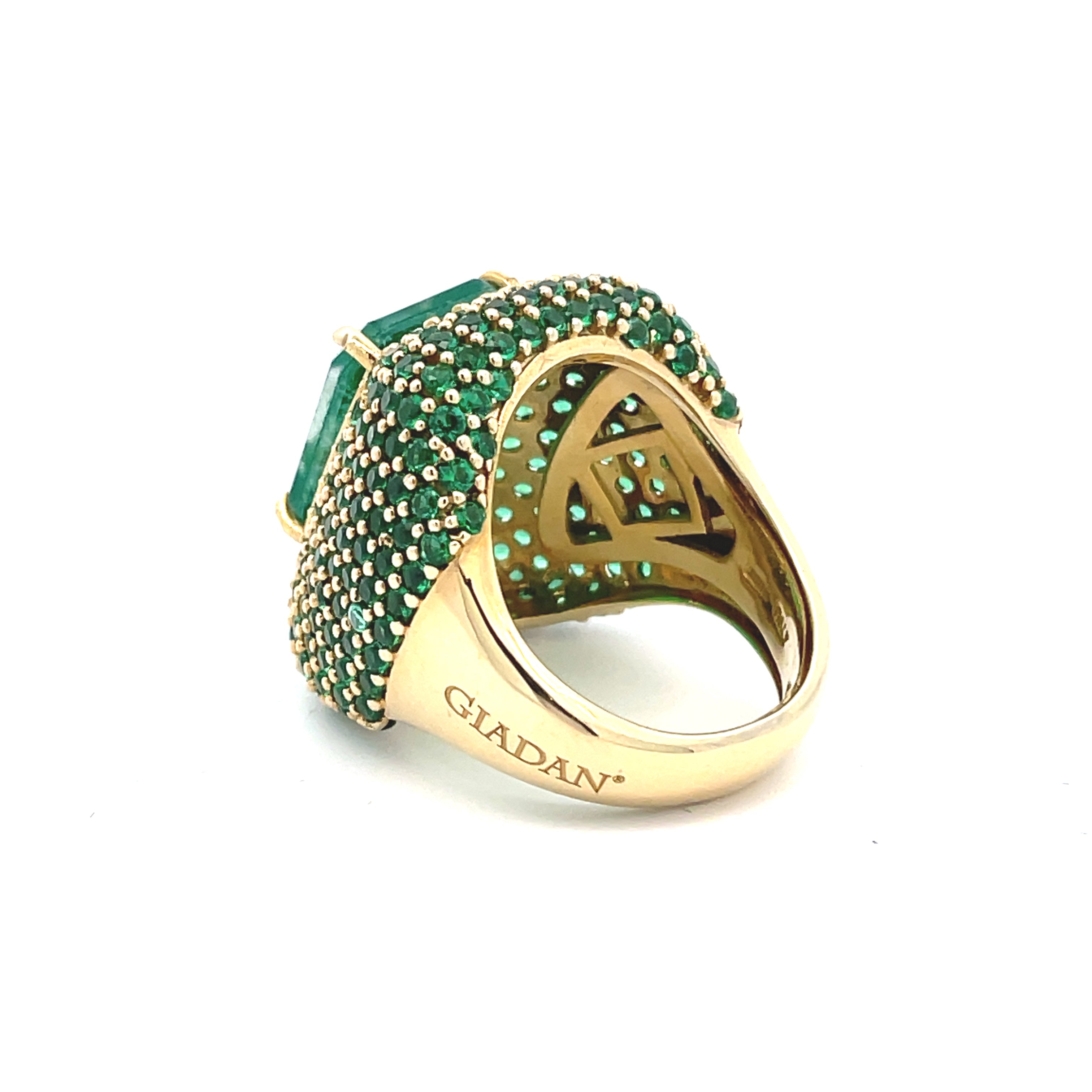 WILLOW yellow gold-plated cocktail ring side profile showing band thickness and Italian craftsmanship