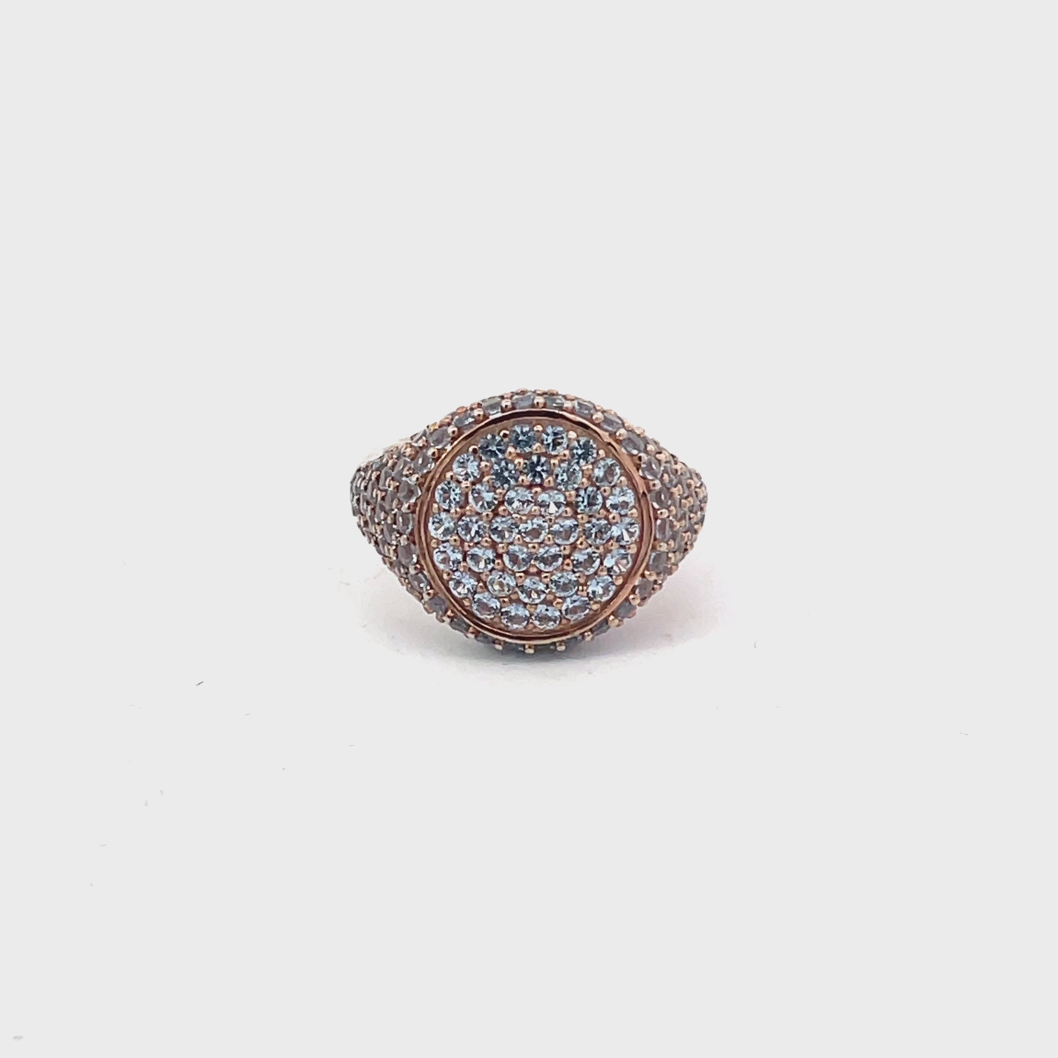 VIDEO of GRACE LIGHT BLUE pinky ring, 360 degrees view